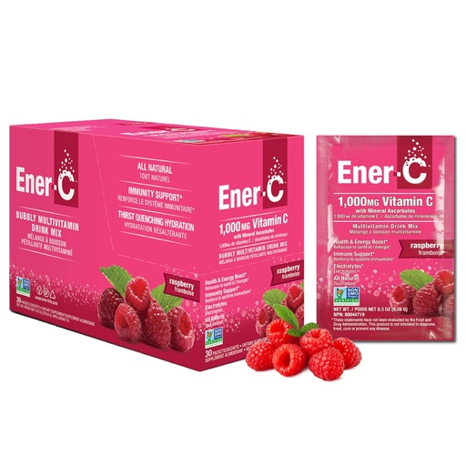 [BRSWIFAMAVYWGFI5] Ener-C Multivitamin Drink Mix - Vitamin Packets for Water, Electrolytes Powder Packets, Vitamin Drink Mix, Hydration Liquid Mix, Immune Booster for Adults, Healthy Energy - Raspberry, 30 Count