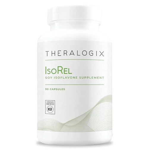 [BRSWYCQQAECROCD6] Theralogix IsoRel Whole Soybean Extract Supplement - 90-Day Supply - Menopause Support to Aid Hot Flashes - Prostate Health Support for Men - NSF Certified - 90 Capsules