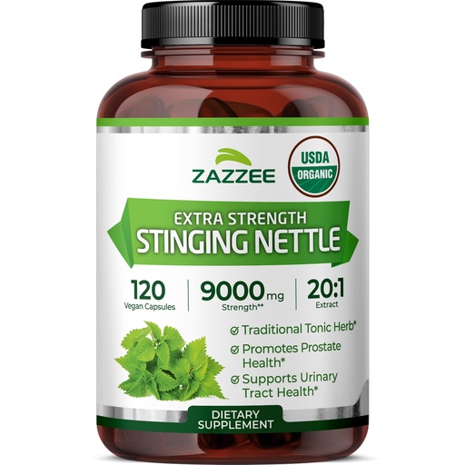 [BRSROELRC4AW2DT7] Zazzee USDA Organic Stinging Nettle Leaf 20:1 Extract, 120 Vegan Capsules, 4 Month Supply, Urtica Dioica, Respiratory, Immune & Seasonal Wellness Support, Organic Herbal Supplement, Made in the USA