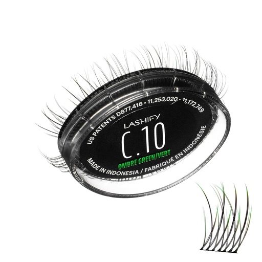[BRSROBQCDF7AIYD4] Lashify Curl 10mm Gossamer Eyelash Extensions Refill in Ombre Green, Easy DIY False Lashes for a Natural Look