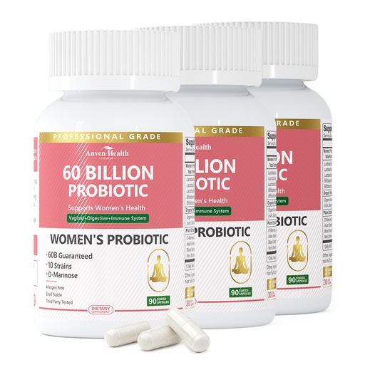 [BRSRAEABBEDWMD3F] Probiotics and Prebiotics for Women pH Balance & Digestive Health - 60 Billion Vaginal Probiotic with Cranberry & D-Mannose for Gut, Urinary, Immune Health, Vegan & Non-GMO | 270 Capsules