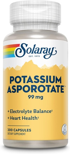 [BRSWIYQAO4EBQADE] Solaray Potassium Asporotate Supplement, 99 mg | 200 greve