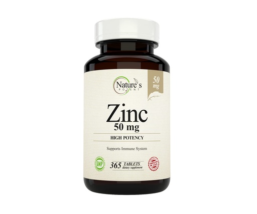[BRSW2YIKAR5AGCD5] Nature's Potent Zinc 50 mg, Immune Support Supplement - High Potency for Maximum Immune & Antioxidant Health - Made in USA from Natural Zinc Oxide - 365 Tablets (1 Year Supply)