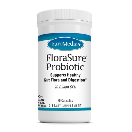[BRSWYGI3BAFAE3DL] EuroMedica FloraSure Probiotic - Digestion Supplement to Aid Against Occasional Bloating & Support Gas Relief - Gut Health Support Supplement with Bifidobacterium Bifidum - 30 Capsules