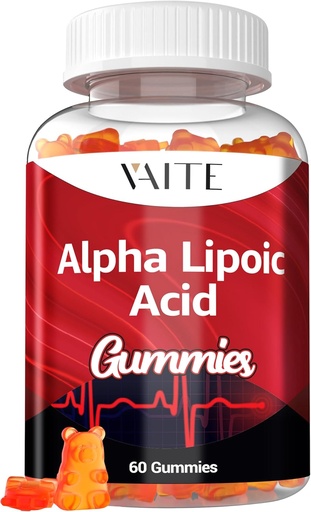 [BRSROBQKCF6BEFDG] Alpha Lifoic Acid Gummies 1000mg, ALA Допълнение за Brain & Nerve Поддръжка, Антиоксидант, Енергия . . . . . . . . . . . .