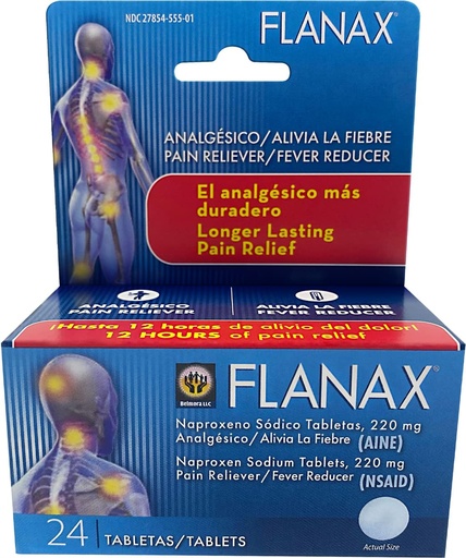 [BRSWIZ3ZA57Q22I7] Flanax Pain Reliever 및 Fever 흡진기 Naproxen 나트륨 정제 - 220 Mg (24 조사)