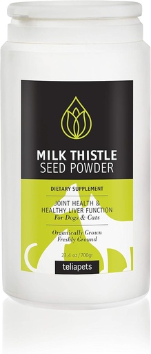 [BRSWYAT2CQMWKFDK] Teliapets Milk Thistle Seed Powder, Herbal & Efektif, Natural, Ideal untuk Melindungi Kesehatan Hati & Kidney, Against Allergies, Detoksifikasi, Antioksidant -for Dogs & Cats 23.4oz / 700 gr