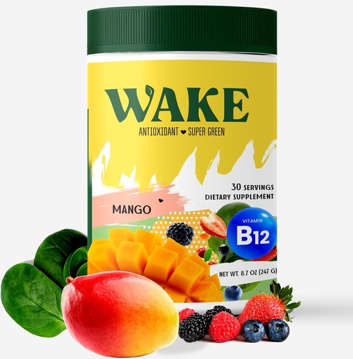 [BRSROCA3OEPGOHYV] Wake Antioxidant Super Greens, Best Natural Powder Superfood, Spirulina & Chlorella, Vitamin B12, Non-GMO Vegan Drink, Juice & Smoothie Blend, Enzymes, Probiotics, Acai Berry & Camu Camu