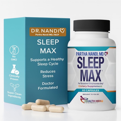 [BRSRMAIKBV6AYELA] Dr. Nandi’s Sleep Max Natural Sleep Aid – Magneesium, GABA, 5-HTP & Taurine – REM Sleep & Deep Sleep Supplement Without Melatonin – Non-Habit Forming Vegan Taimne Sleep Aid – Non-GMO – 60 kapslit