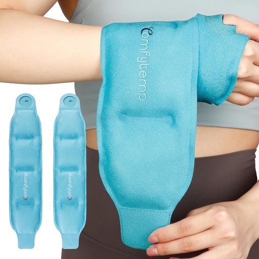 [BRSROZITOUHWEELG] Comfytemp Wrist Ice Pack Wrap for Carpal Tunnel Relief, 2 Packs, FSA Eligible, Gel Ice Packs for Injuries Reusable for Wrist Hand Pain, Hot Cold Compress Brace, Surgery Recovery Items Gifts Men Women