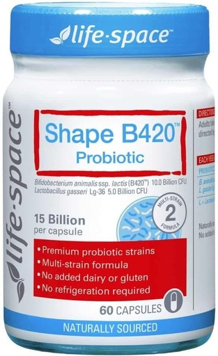 [BRSWGFIYBYPR4A3P] Life Space Shape B420 Probiotiske 60 kapsler