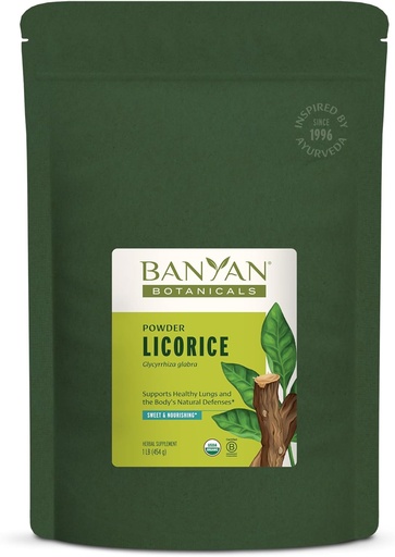 [BRSWIZDZBR4W2CL4] Banyan Botanicals Licorice Powder – Organic Licorice Root Powder (Glycyrrhiza Glabra) - for Supporting Healthy Digestion and Respiratory System Function* – 1 lb. – Non-GMO Sustainably Sourced Vegan