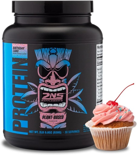 [BRSRMHYDBAHB4GY4] 2nd Nature Supplements – Plant-Based Protein, Birthday Cake, 30 Servings, 2.2 LB – 21G Vegan Protein & EAAs to Support Muscle Growth & Recovery – No Sugars Added & Made Without Soy, Gluten or GMOs