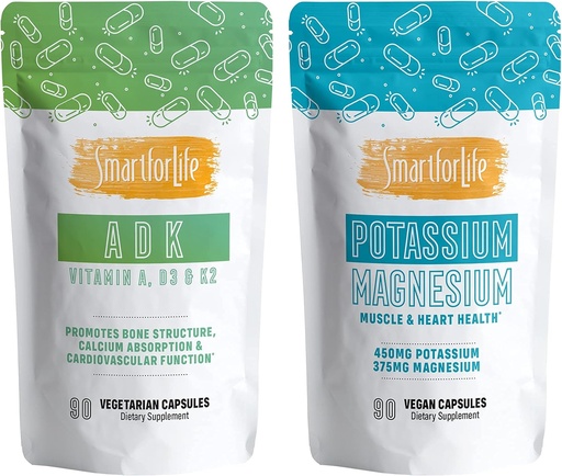 [BRSW2FIODF6GGHLU] Smart for Life Potassium Magnesium & Vitamins A,D3, K2 90 Count