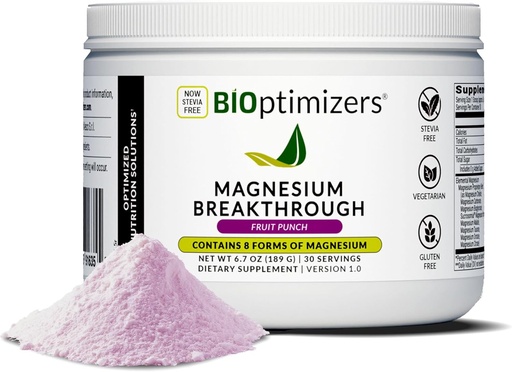 [BRSROZIZC5YWK2D5] BIOptimizers Magnesium Breakthrough Drink - 8 Forms of Magnesium, Electrolytes, Sleep Health, Stress, Muscle Recovery, Heart Support | Glycinate, Citrate, Malate - Fruit Punch