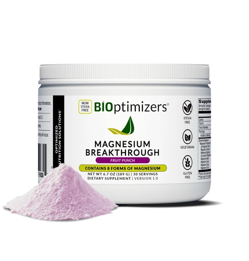 [BRSROZIZC5YWK2D5] BIOptimizers Magnesium Breakthrough Drink - 8 Forms of Magnesium, Electrolytes, Sleep Health, Stress, Muscle Recovery, Heart Support | Glycinate, Citrate, Malate - Fruit Punch