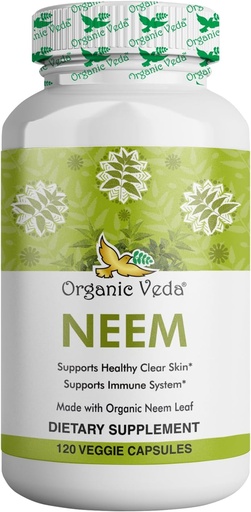 [BRSWIAQRBZ6QE3DM] Phụ sinh học Veda Neem Capsules, 1000mg - hữu cơ Herbal làm với Ayurvedic Ấn Độ Neem Leaf Powder - Hỗ trợ Ragent Da, Immune, Detox, hồi đáp y tế - 120 Verie Capsules
