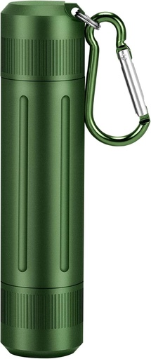 [BRSROBQLB4MQGDQ3] Kaasaskantavad pillid Konteiner veekindel reisipillide juhtum Keychain Alumiinium Vitamiin & Supplement Holder igapäevaseks kasutamiseks, välimised seiklused - roheline