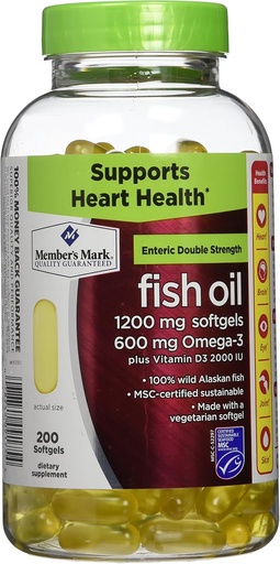 [BRSWIZIBBMDAEHLK] Members Mark Double Strength Fish Oil with D3 - 200 ct.