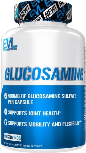 [BRSROGD4DEDQGDL4] Evlution Nutrition Glucosamine - 500mg Glucosamine Sulfate - Joint Health Supplement - Mobility & Flexibility Support - 90 Servings