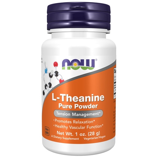 [BRSWKGQKBJYG223A] NOW Foods Supplements, L-Theanine Pure Powder, Tension Management*, Amino Acid, 1-Ounce