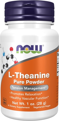 [BRSWKGQKBJYG223A] NOW Foods Supplements, L-Theanine Pure Powder, Tension Management*, Amino Acid, 1-Ounce