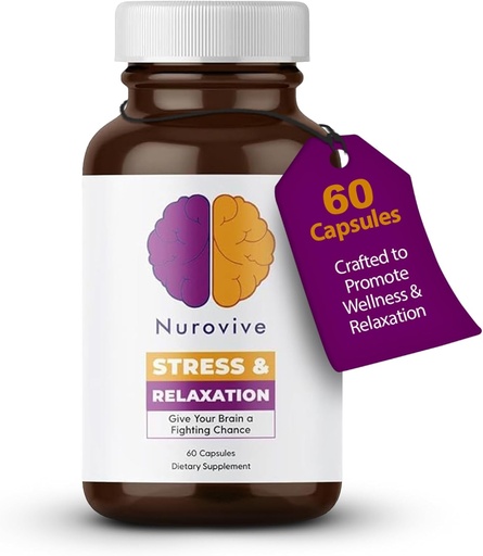 [BRSROHQYARYQ2HT5] Stress & Relaxation, Mental Focus Supplement, Lemon Balm Capsules with Ashwagandha for Men/Women, Daily Wellness Support, Ashwagandha Pills with Ginseng, Chamomile & More, 60 Capsules