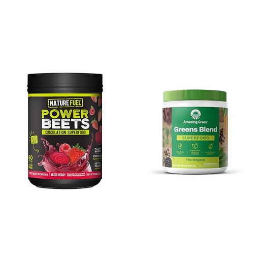 [BRSROBL3CUDQAADF] Nature Fuel Power Beets Powder, Delicious Acai Berry Pomegranate, Concentrated & Amazing Grass Greens Blend Superfood: Super Greens Powder Smoothie Mix for Boost Energy