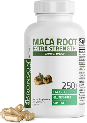 [BRSRMY35AV5A4GTH] Bronson Maca Root Extra Lepidium Meyenii, Non-GMO, 250 Vegetarian Capsules