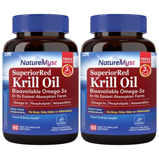 [BRSRAEI7OQFQEC3F] Krill Oil 1000 mg Softgels, Krill Oil Omega-3s, EPA, DHA, Astaxanthin & Phospholipids, 60 Count (Pack of 2), Non-GMO, No Gluten, Made in The USA