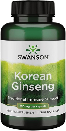 [BRSWGEL4PIBQKADK] Swanson Korean Ginseng 250 Milligrams 300 cápsulas