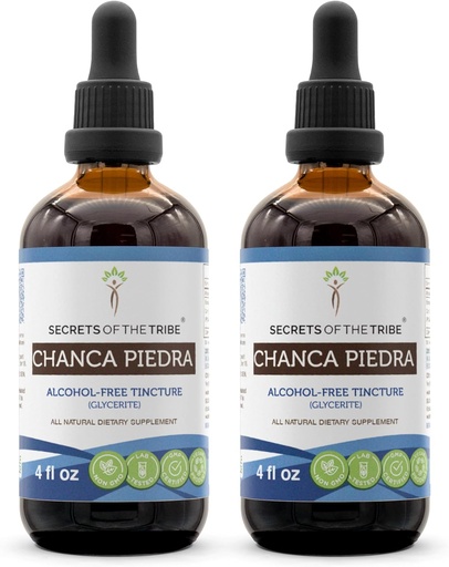 [BRSWGZYKAF7AM3LJ] Secrets of the Tribe Chanca Piedra Alcohol-Free Tincture Extract, Chanca Piedra (Phyllanthus niruri) Dried Herb Tincture Supplement (2x4 FL OZ)