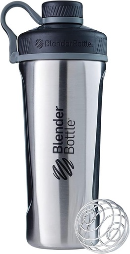 [BRSWGZ3YAQPGY2A2] BlenderBottle Radian Shaker Cup Insulated Stainless Steel Water Bottle with Wire Whisk, 26-Ounce, Natural/Black