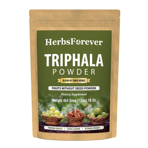 [BRSWIYT3AUNGI3QV] Herbsforever Triphala Churna Powder Traditional Ayurvedic Formulation Supports Detoxification and Rejuvenation Non GMO, Vegan 454 GMS