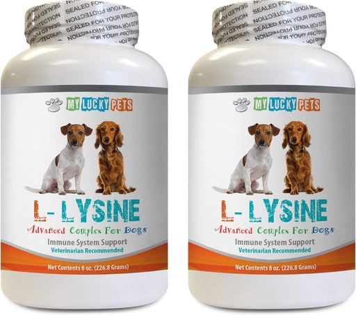 [BRSWGAAQO57QO3TX] Dog Immune Treats - Dog LYSINE Powder - Pure Powder Form - Immune System Support - Vet Recommended - l-lysine for Dogs - 2 Bottle (16oz 453.6 Grams)
