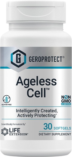 [BRSWECQKCECRUH35] Extensión de vida GEROPROTECT® Ageless CellTM, Cellular Health, Healthy Aging, Vitamin E, N-Acetyl-L-cysteine, Green Tea Extract, myricetin, Gluten Free, Non-GMO, 30 softgels