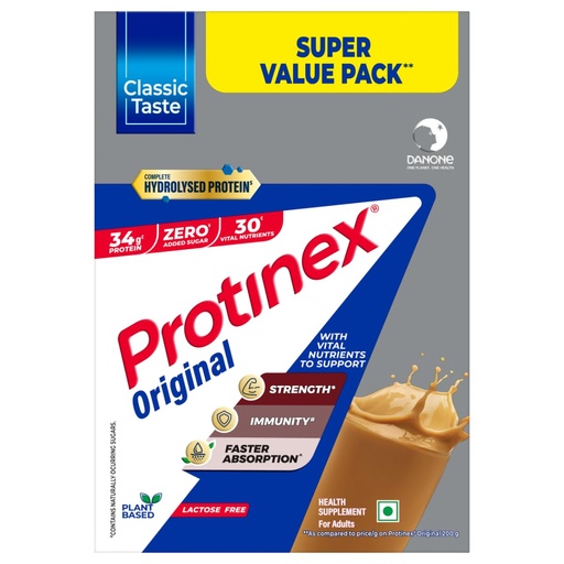 [BRSW2AQFBN4BS3L4] Protinex Original with vital nutrients to support strength, immunity, faster absorption. 34g Protein (2 packs * 500g) Net weight 1 kg