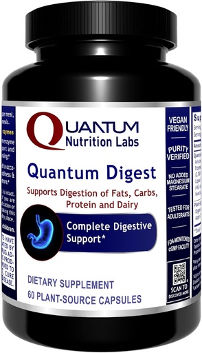 [BRSWIZDZBYCAICLM] Quantum Nutrition Labs Quantum Digest - Qadın və Kişilər üçün Digestive Health Enzymes, Gut Health üçün Digestion Support, Tam Active Vegan Enzyme Pills - 60 Vegetarian Capsules