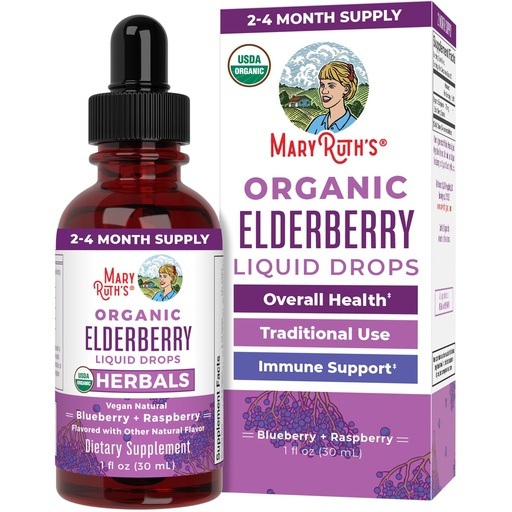 [BRSWGAT2BN5QEEI4] MARYRUTH'S Elderberry Liquid Drops for Adults & Kids | Immune Support | Antioxidant | Overall Wellness | Elder Berry Extract | USDA Organic | Sugar Free | Vegan | Non-GMO | Gluten Free | 1 Fl Oz