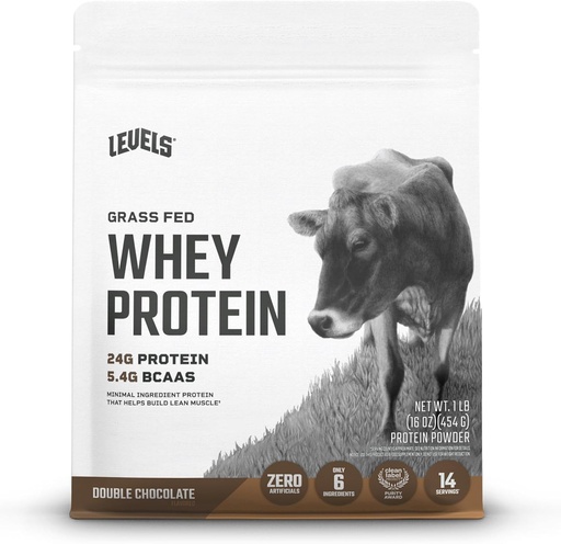 [BRSRMZD5BMIBAD37] Seviyeler Grass Fed Whey Protein Toz, Yapay Değil, 24G Protein, Çift Çikolata, 1LB