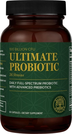 [BRSWGBI2OECWKE3X] Global Healing Ultimate Probiotic Blend Addition with Prebiotics and Probiotics for Digistive Health, Digistive Tract, & Immune System, Gut Health for Men & Women, 100 Billion KSV (60 kapsulių)