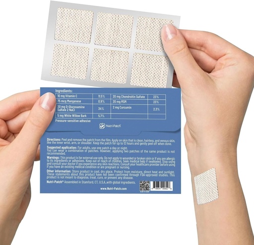 [BRSWGZ3ROEBAMC3J] NUTRI-PATCH Inflam Topical Skin Patch | Infused with Turmeric, MSM, White Willow Bark and Vitamin C, 30 Count