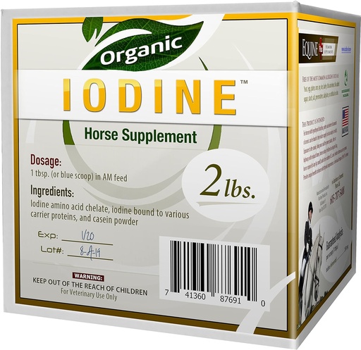 [BRSW2ADYBECBADQV] Organic Iodine 2 lbs. - Nutritional Supplement for Horses, Animals - w/ 18 Amino Acids