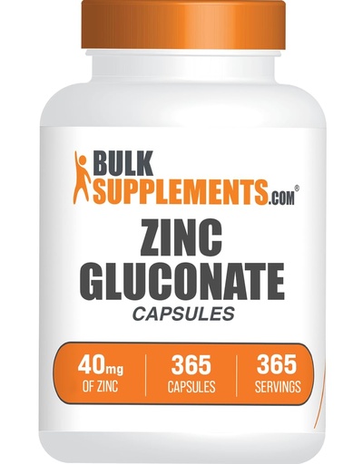 [BRSRM2YZDF4BAET6] BulkSupplements.com Zinc Gluconate Capsules - Zinc Supplements, for Immune Support - Gluten Free, 1 Capsule per Serving, 365 Count (Pack of 1)