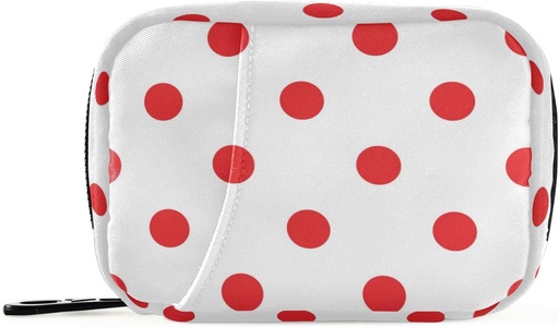 [BRSRMFLRAR7AKHLP] Naanle Red și alb Polka Dots Pill Box 7 zi Case Bag Travel Organizator cu Zipper Portabil Weekly Compact Dimensiune pentru Deținătorul Suplimentului de vitamine Un punct roșu 4,6 x 3,14 x 1,88 Inch 0.12 kilograme