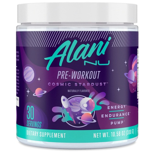 [BRSW2ELYO4NA2YI3] Alani Nu Pre Workout Powder Cosmic Stardust | Amino Energy Boost | Endurance Supplement | Sugar Free | 200mg Caffeine | L-Theanine, Beta-Alanine, Citrulline | 30 Servings