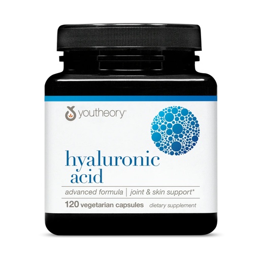 [BRSWIEIAAB6RMHLY] Youtheory Hyaluronic Acid Advanced Formula - Joint Support Supplement with Boswellia Extract* - Skin Health Supplement - Dairy, Soy & Gluten Free - 120 Vegetarian Capsules