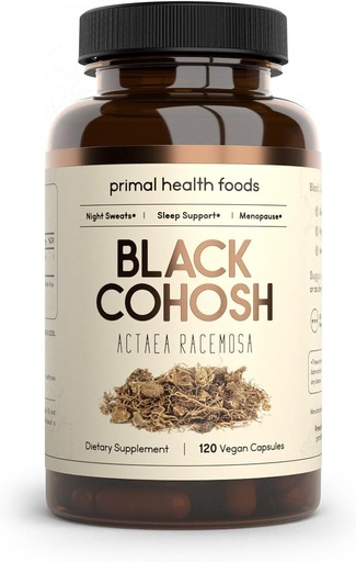 [BRSWGBAEABYRGCDG] Cohosh العضوي الأسود 1000 mg 60 Servings , Menopause, night Sweats and sleep Support - Vegetarian, Organic, Non-GMO &apos; Gluten Free