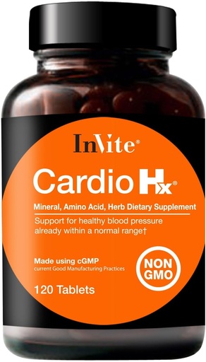 [BRSWY2QPDNYQEYIU] InVite Health Cardio Hx® - Suport pentru circulatie, inima si sanatatea cardiovasculara - Contine magneziu, Taurina, Hawthorn Berry - 120 comprimate (2-Pachet)