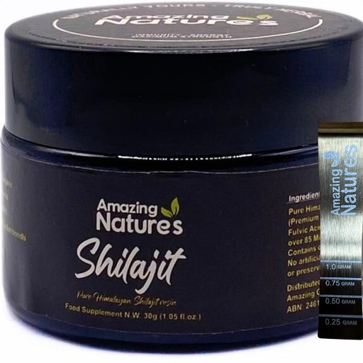 [BRSRAHYLARYQEFLF] Pure Himalayan Shilajit Resin – 500mg High Potency Organic Supplement for Energy, Immune Support & Focus | 85+ Trace Minerals, Fulvic Acid | 30g, Lab-Tested for Purity by Amazing Natures